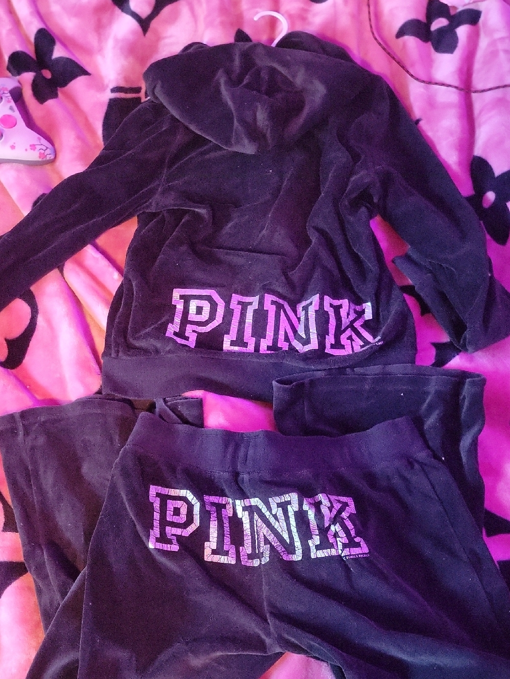 Victoria's Secret PINK Black Hoodie with Pink Tag